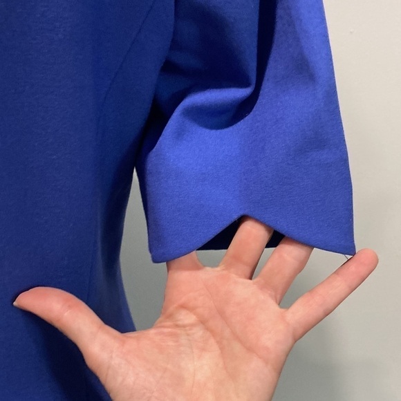 TAHARI Blue Ruched Dress 8 Medium - Picture 10 of 17